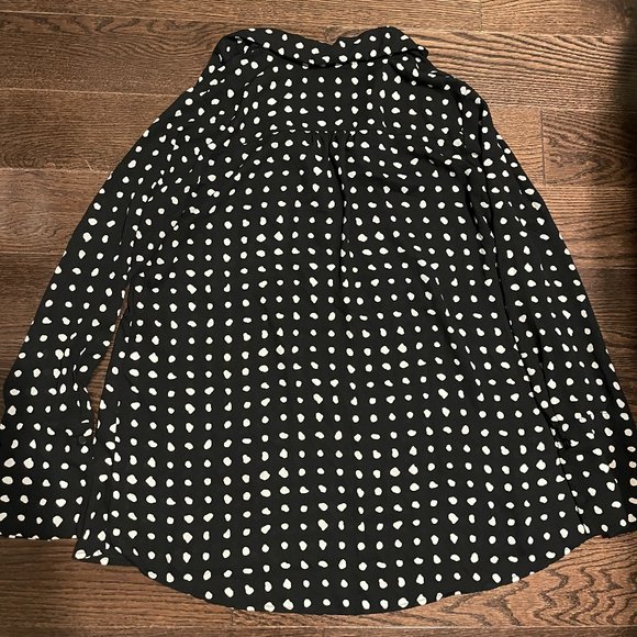 Pleione Black & White Polka Dot Tunic Blouse - Picture 6 of 6